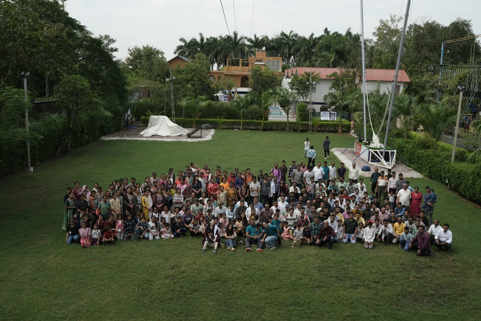 The Subhasri team on the lawn in front of the plant in Ankleshwar