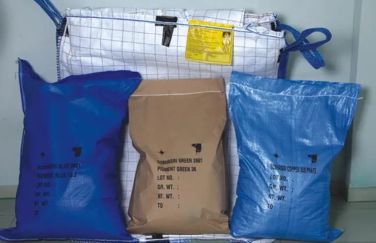 Paper, HDPE and bulk bags of pigment