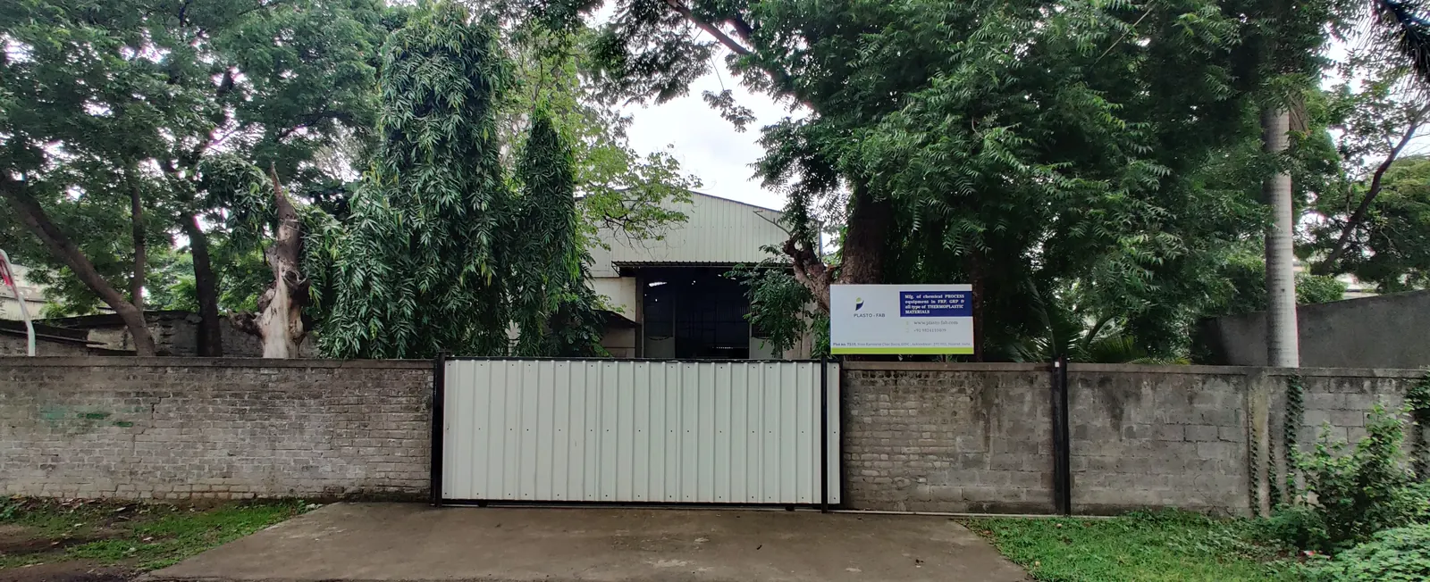 The entrance to the Plasto-Fab works in Ankleshwar GIDC